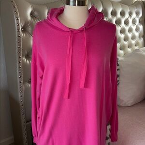Pink Hooded French Terry Sweatshirt Dress